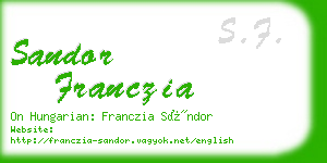 sandor franczia business card